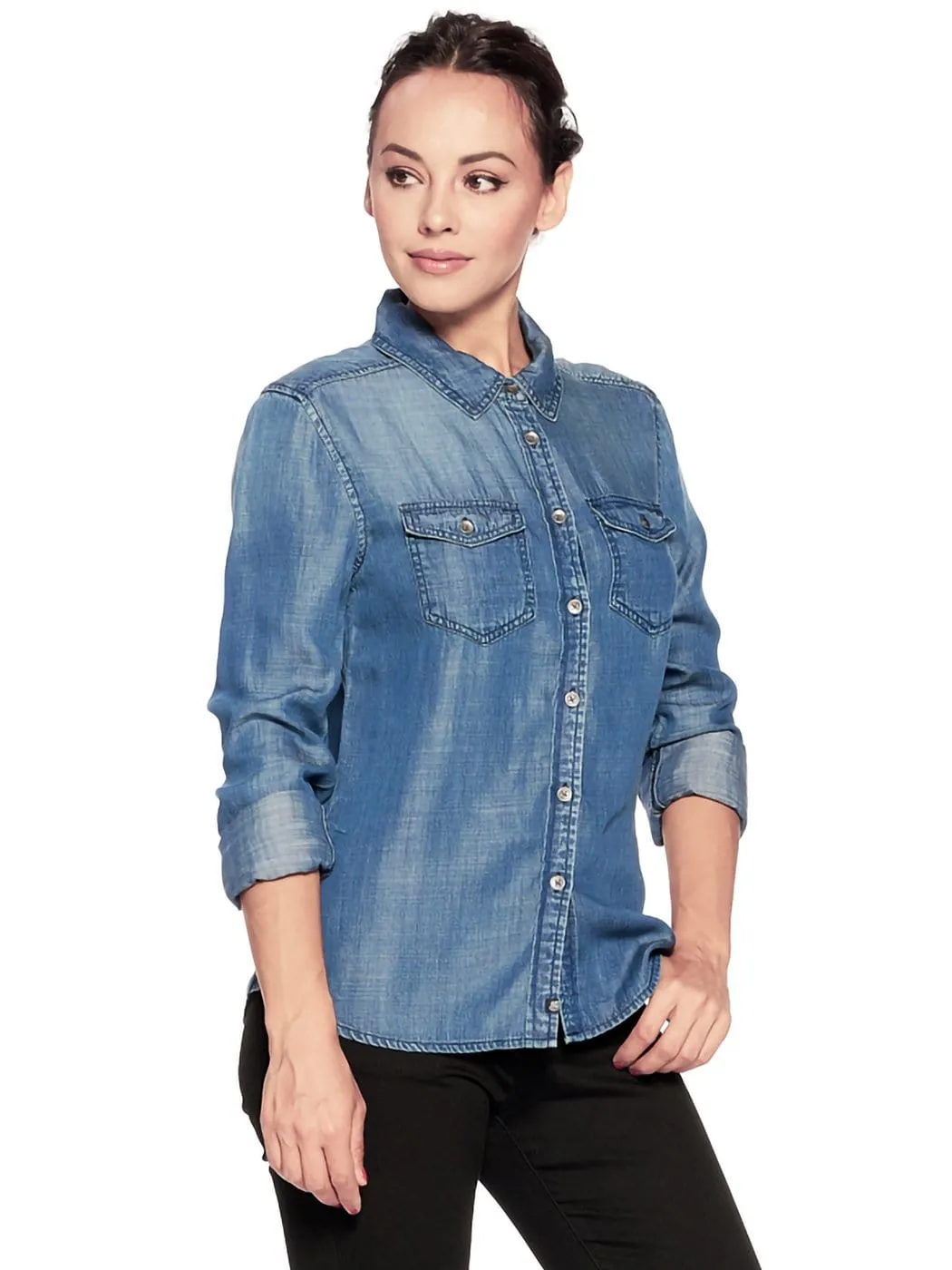 Denim Western Button Down Shirt