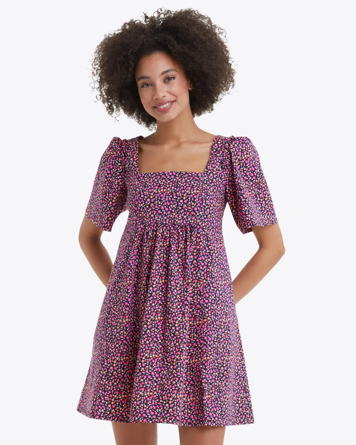 Dottie Babydoll Dress in Ditsy Poppy