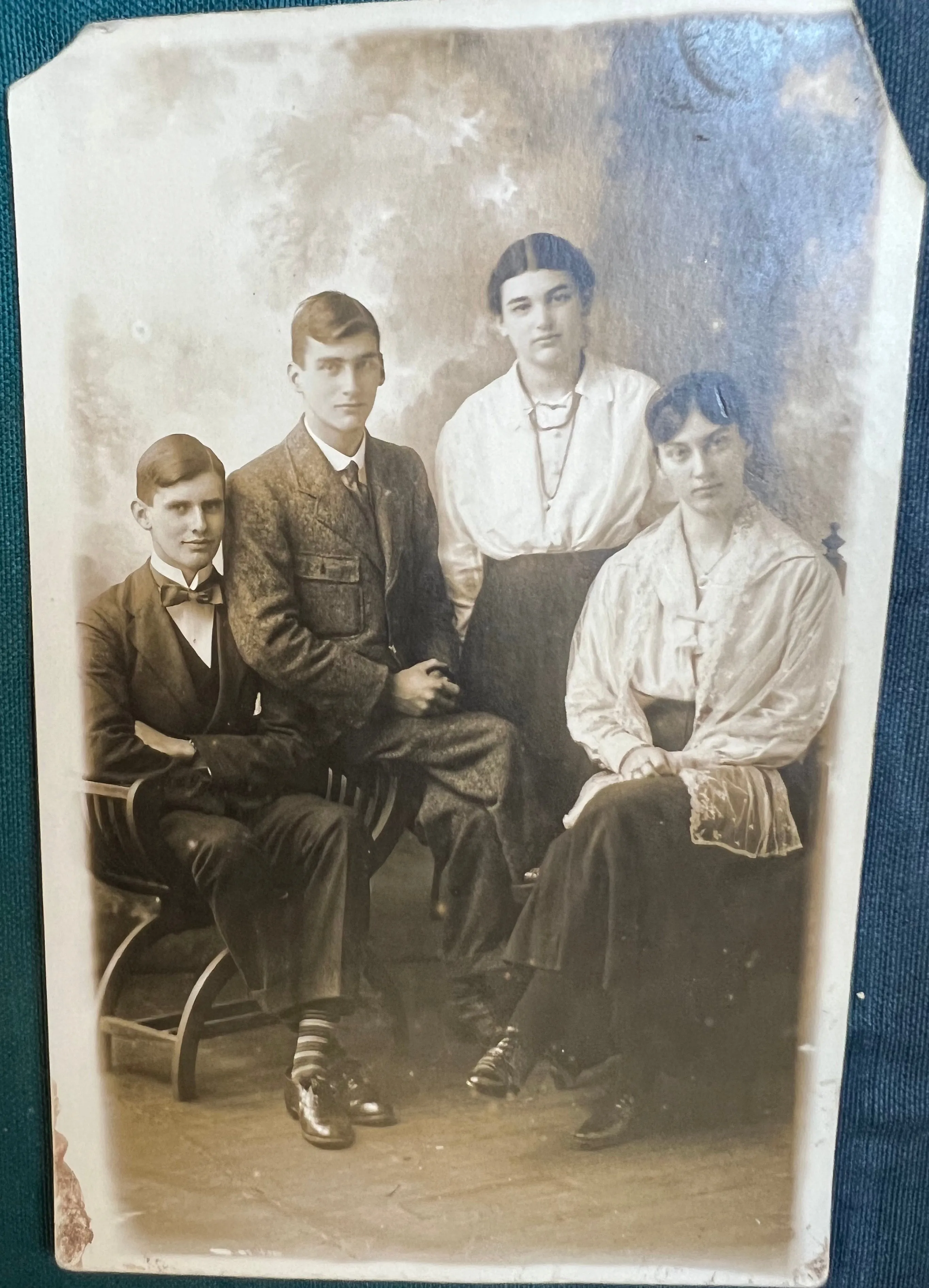 Edwardian Siblings  - 2 Studio Photos  (C25)