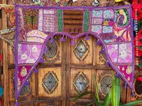 ENCHANTING PURPLE INDIAN DOOR TORAN / TAPESTRY (OFPT7)