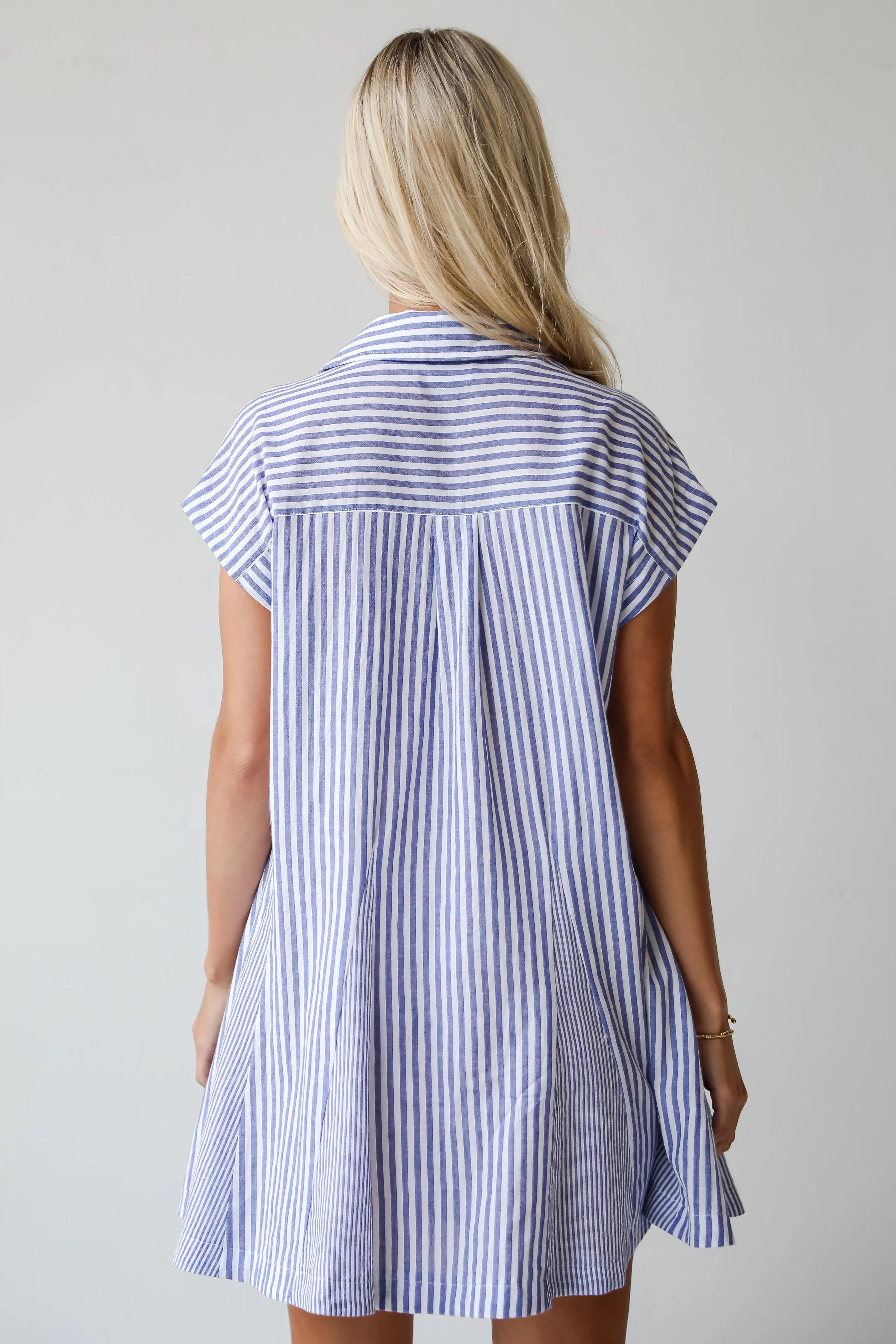 FINAL SALE - Summer Design Denim Striped Mini Dress