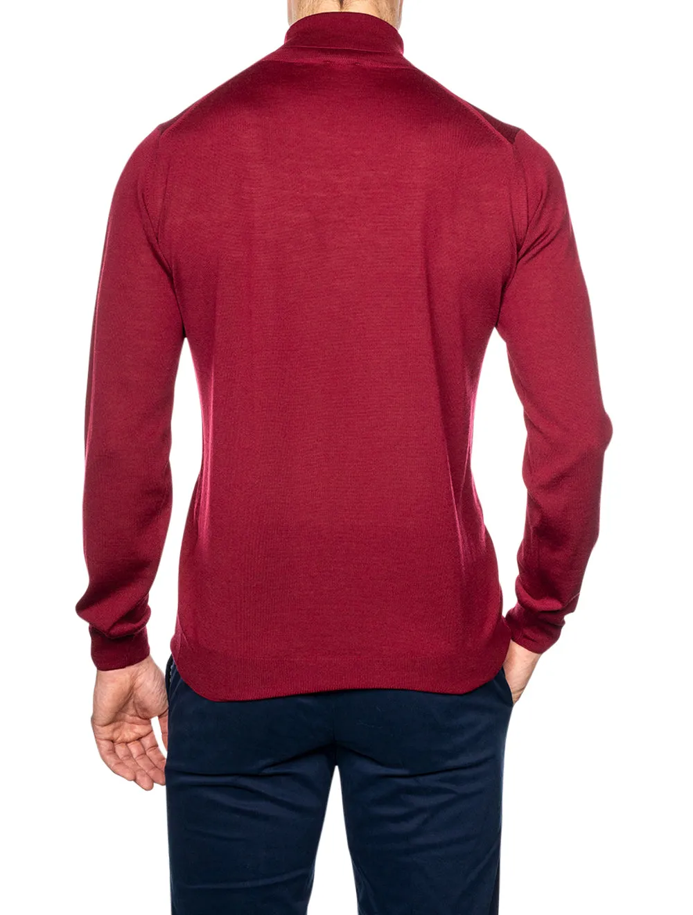 Fine Merino Roll Neck Red