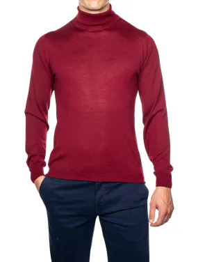 Fine Merino Roll Neck Red