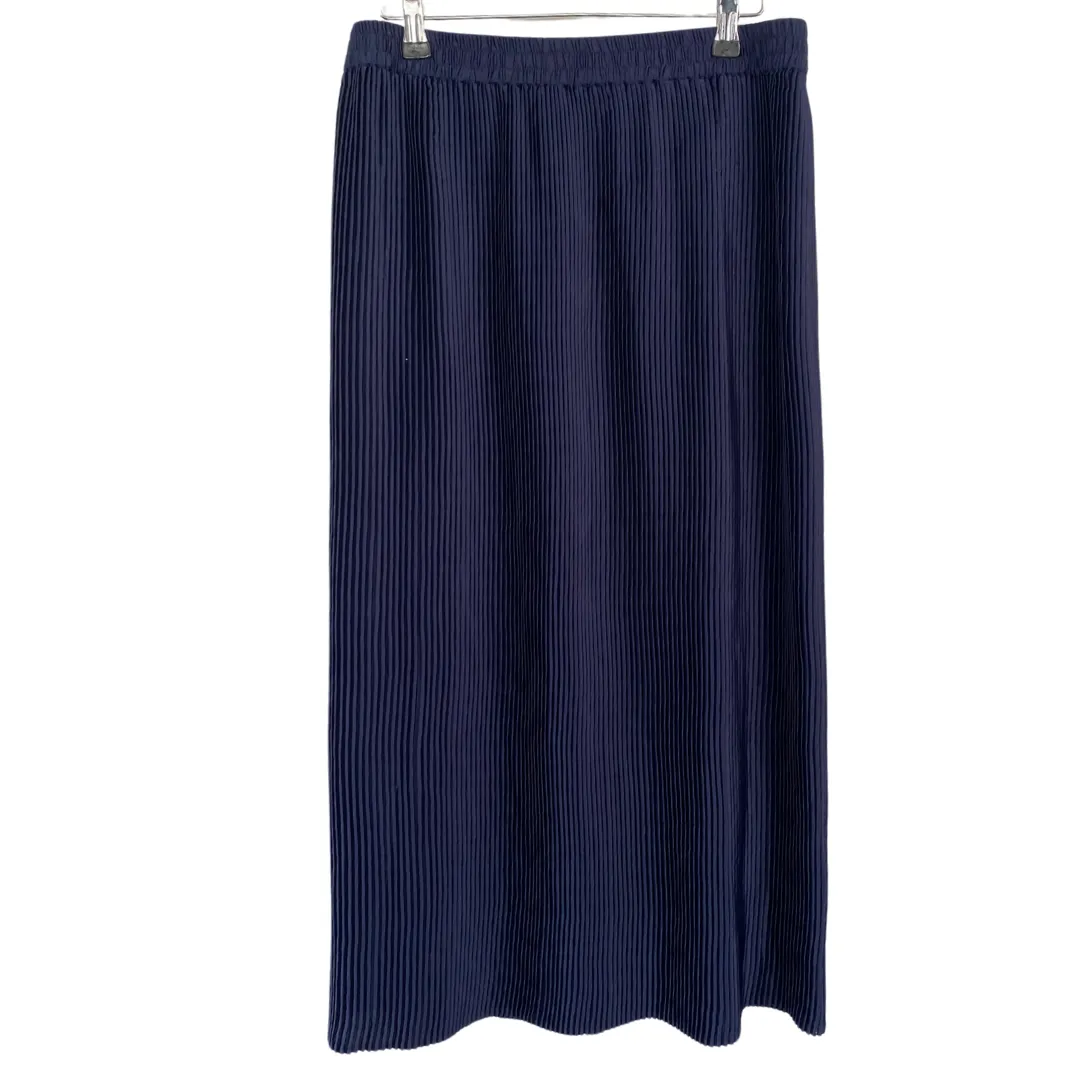 Fine Pleat Midi Skirt Vintage Navy SIZE 18