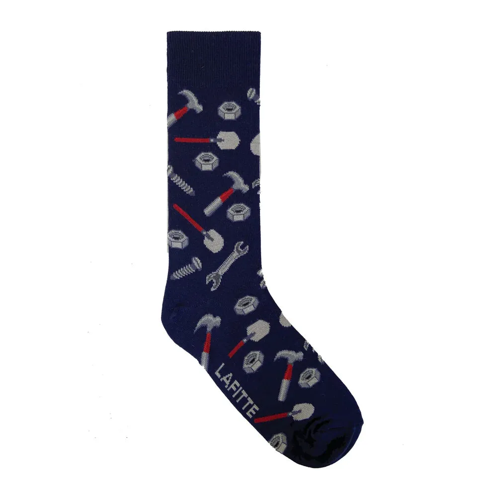 Fix It Men's Crew Socks in Navy - Aussie Made