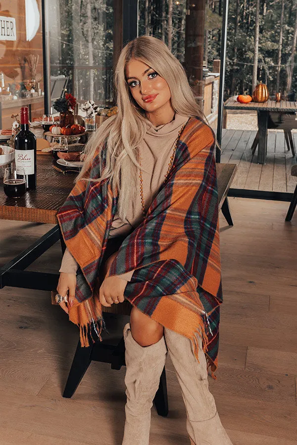 Forest Trails Plaid Poncho