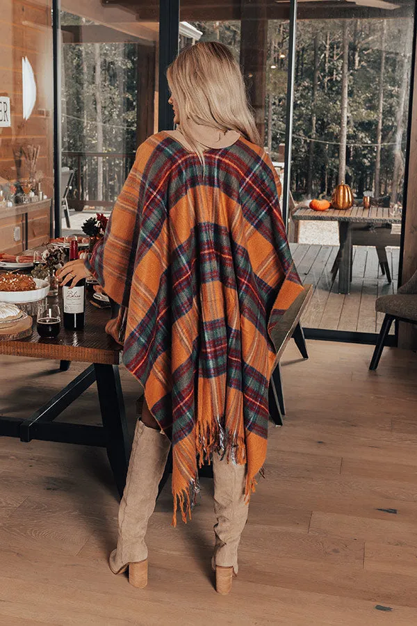 Forest Trails Plaid Poncho