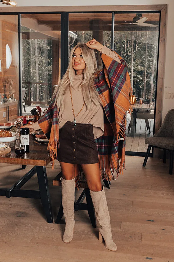 Forest Trails Plaid Poncho