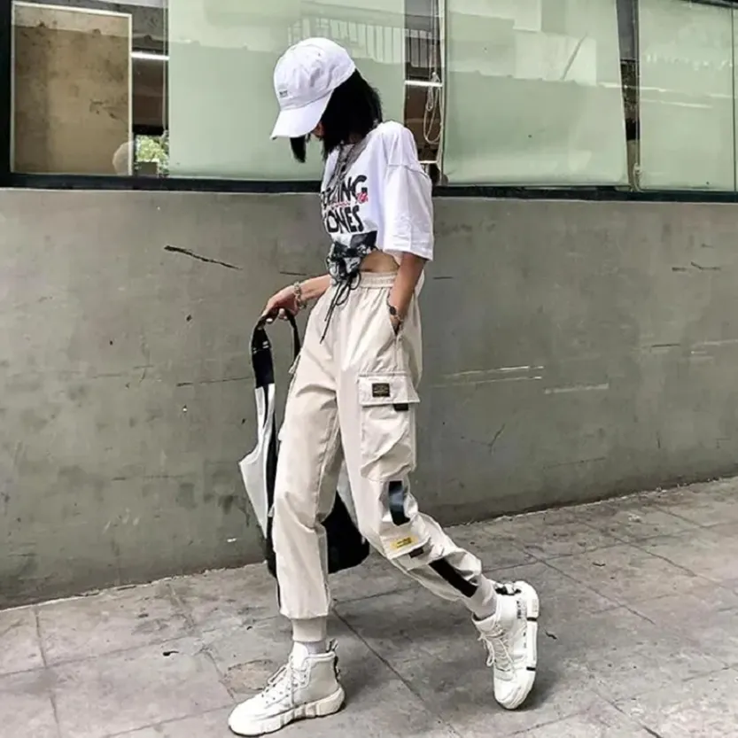 Funki Buys | Pants | Women's Retro Streetwear Cargo Pants