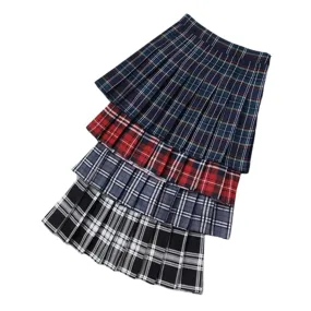 Funki Buys | Skirts | Women's Short Pleated Plaid Skirts | A-line