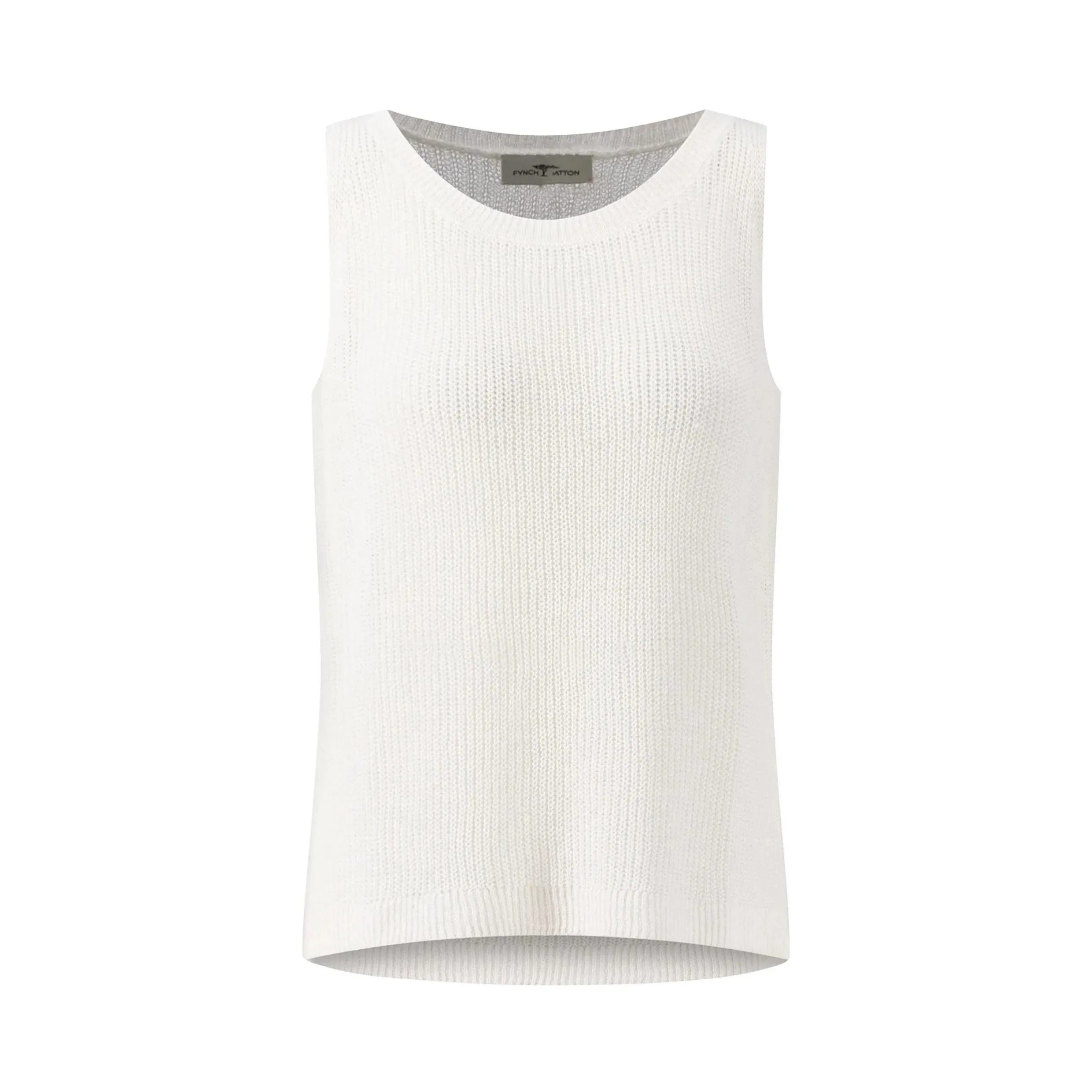 Fynch-Hatton Knitted Linen Tank Top Casual Fit In Milk 24037201