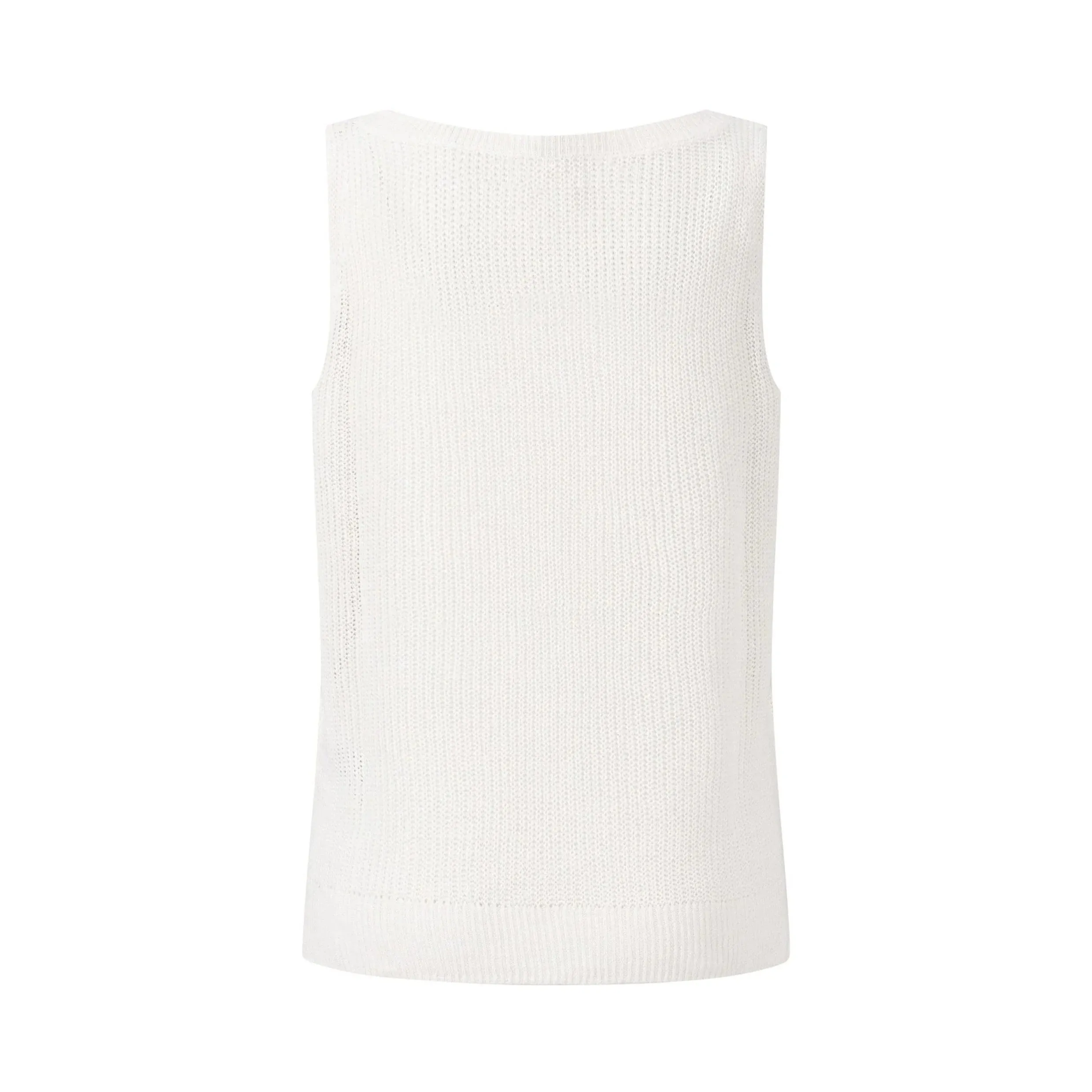 Fynch-Hatton Knitted Linen Tank Top Casual Fit In Milk 24037201