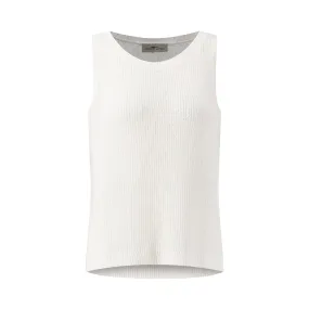 Fynch-Hatton Knitted Linen Tank Top Casual Fit In Milk 24037201