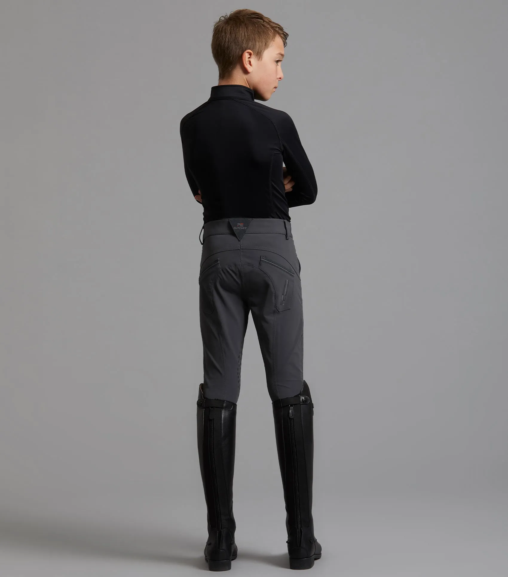 Gando Boys Gel Knee Riding Breeches Anthracite Grey