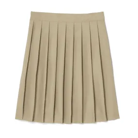 Girl's At The Knee Pleated Skirt - Khaki