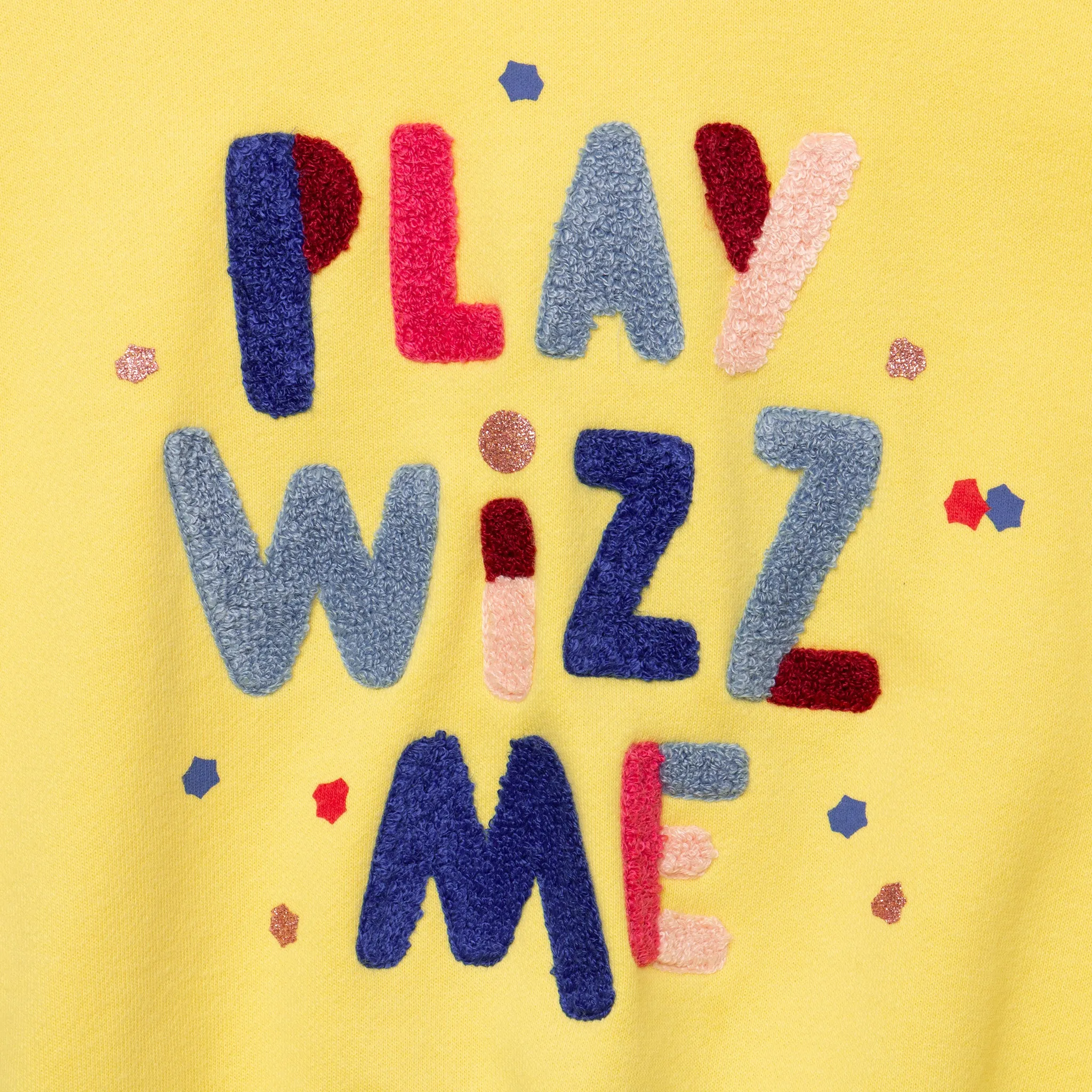 Girl's sweatshirt with bouclé slogan