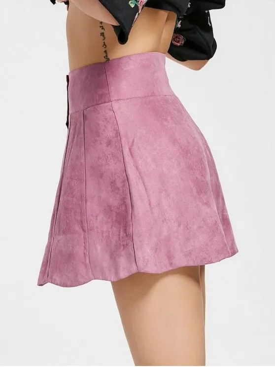 Gorgeous Snap Button High Waist A Line Skirt