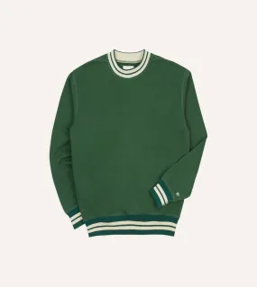 Green Striped Rib Cotton Jersey Sweatshirt