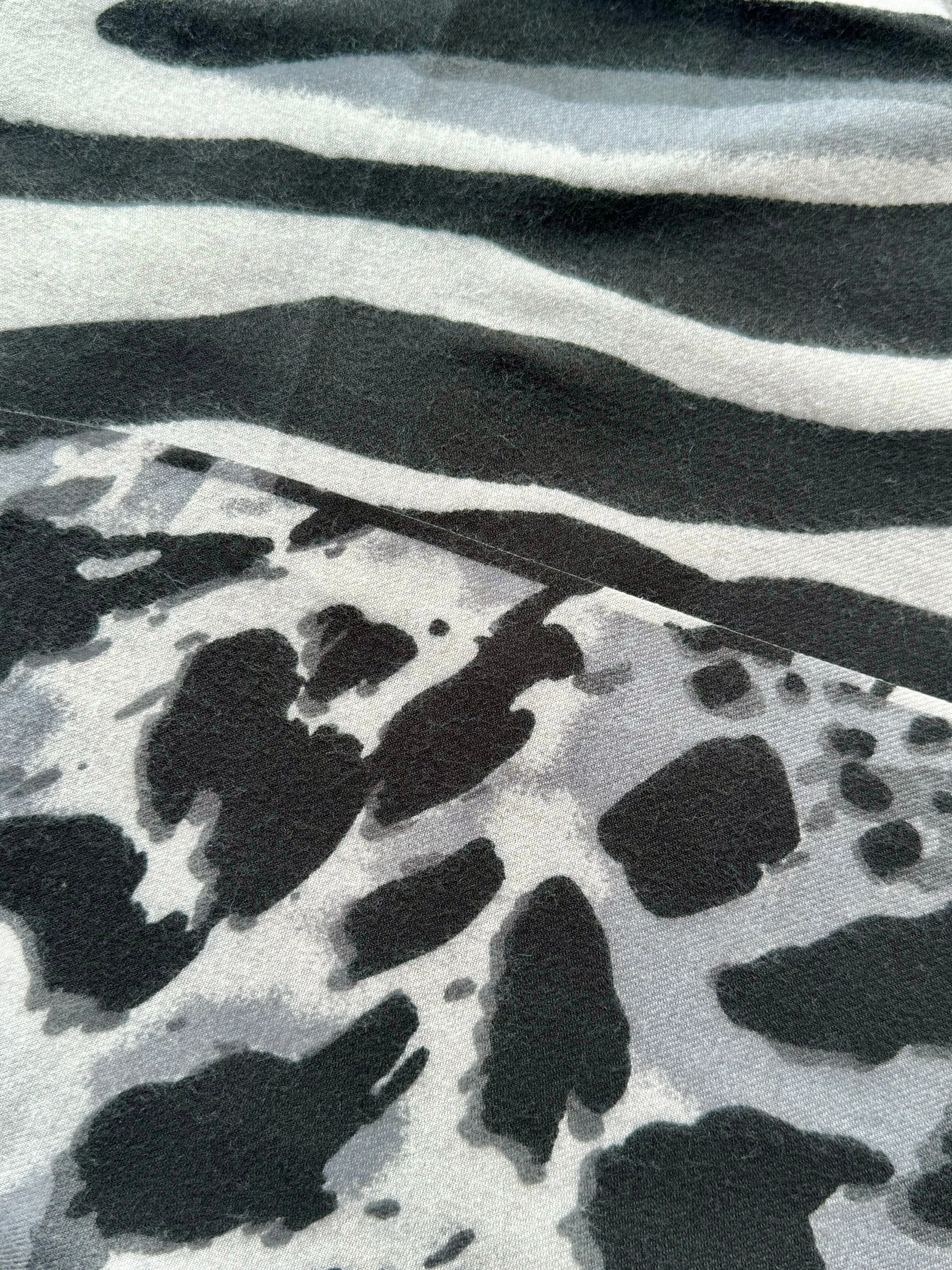 Grey Zebra & Leopard Print Scarf