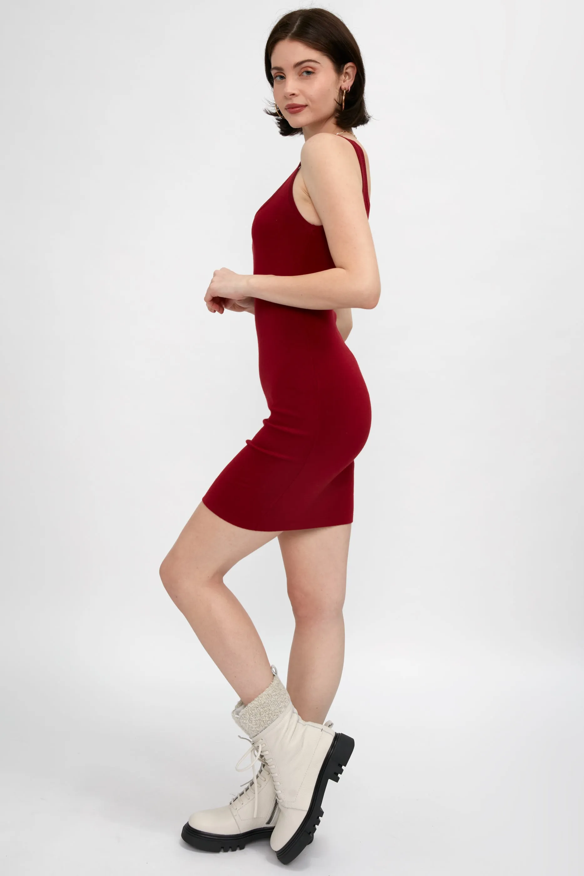 Hannah Knit Dress in Red Dahlia