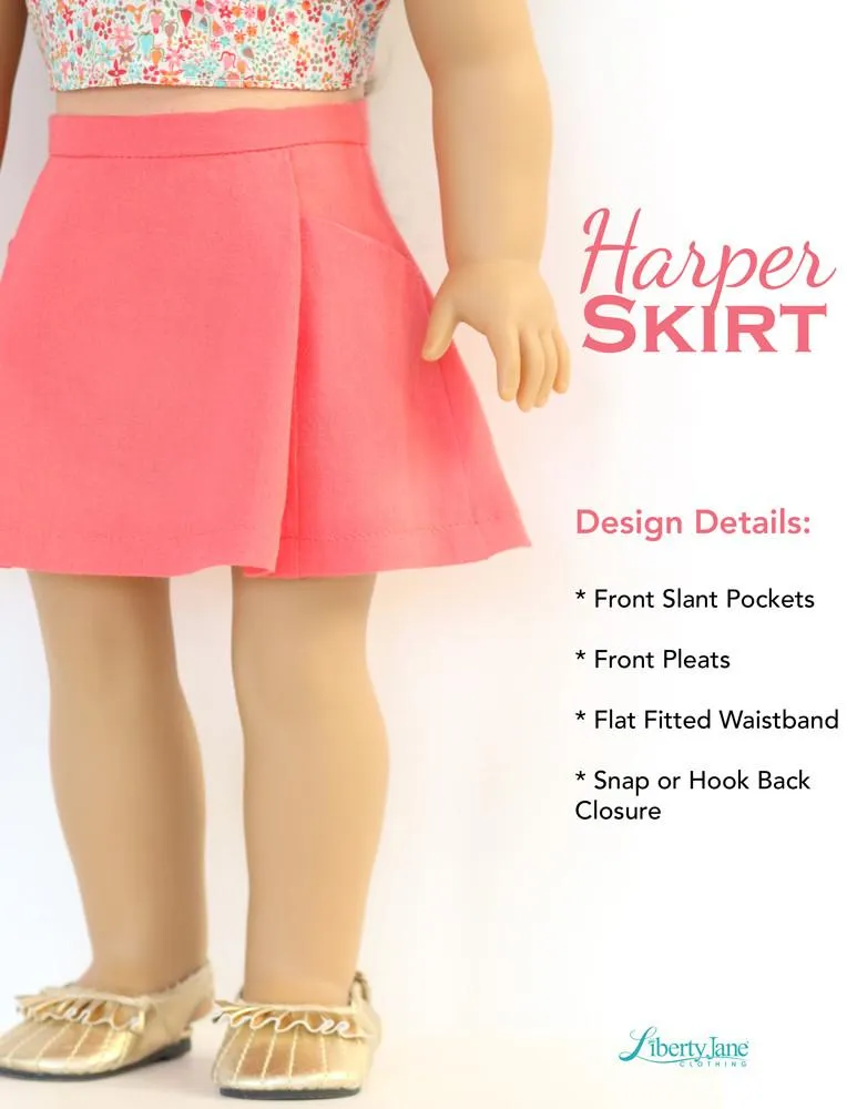 Harper Skirt 18" Doll Clothes Pattern