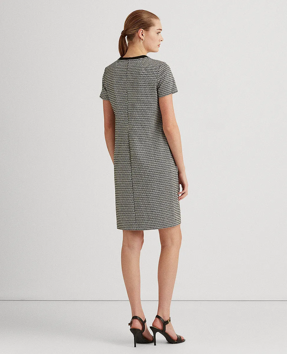 Houndstooth Jacquard Dress In Black/Cream