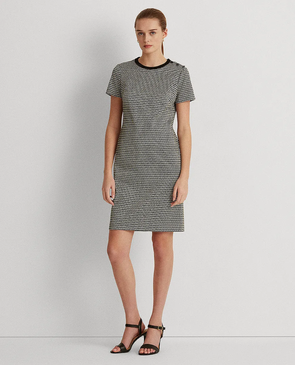 Houndstooth Jacquard Dress In Black/Cream