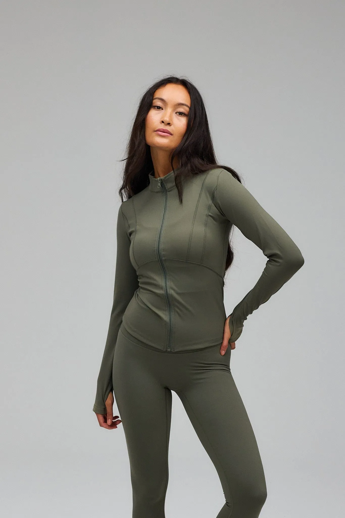 Hyper Zip Blouse - Olive Green