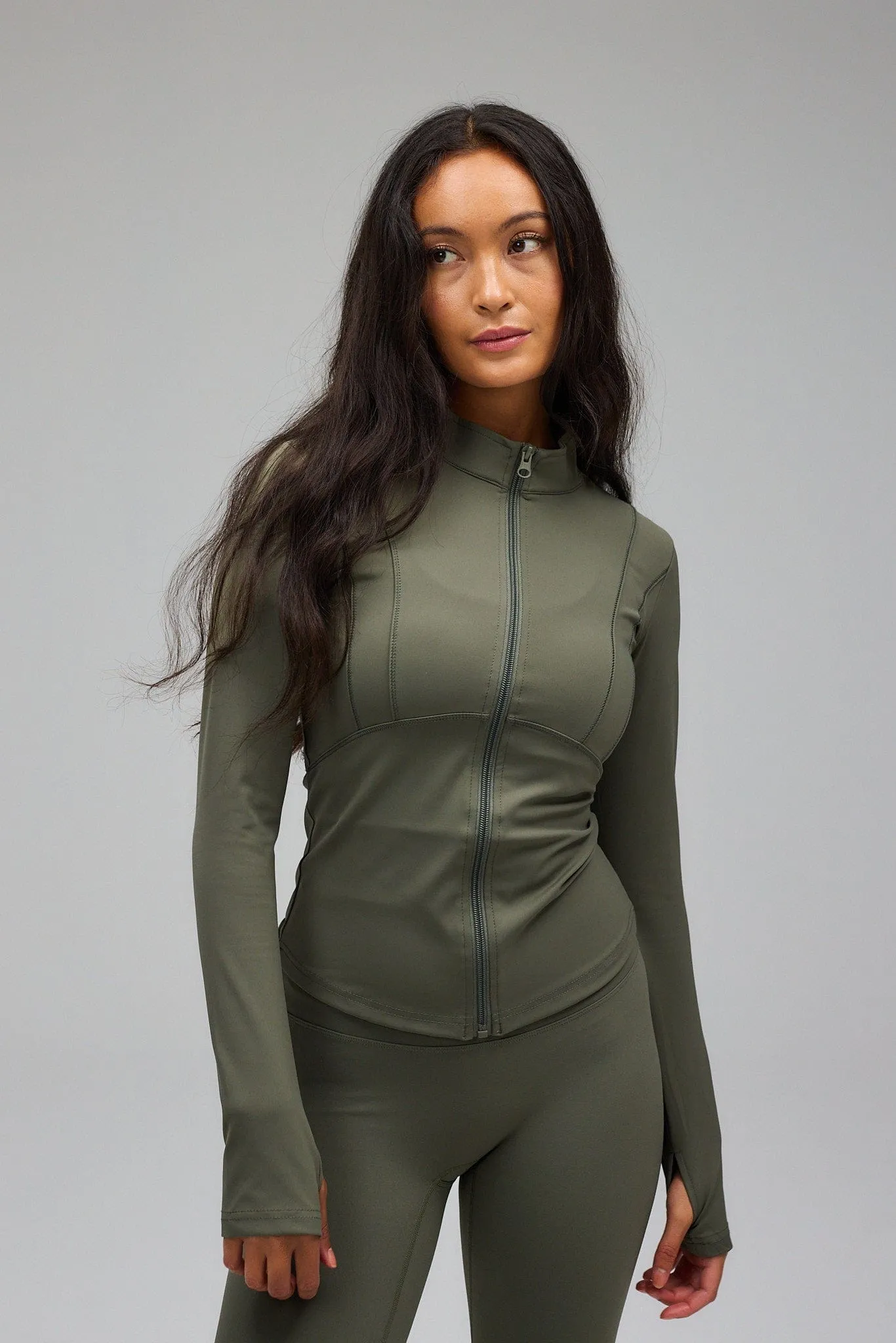 Hyper Zip Blouse - Olive Green