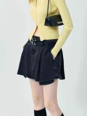 Include Belt Pleated Skirt