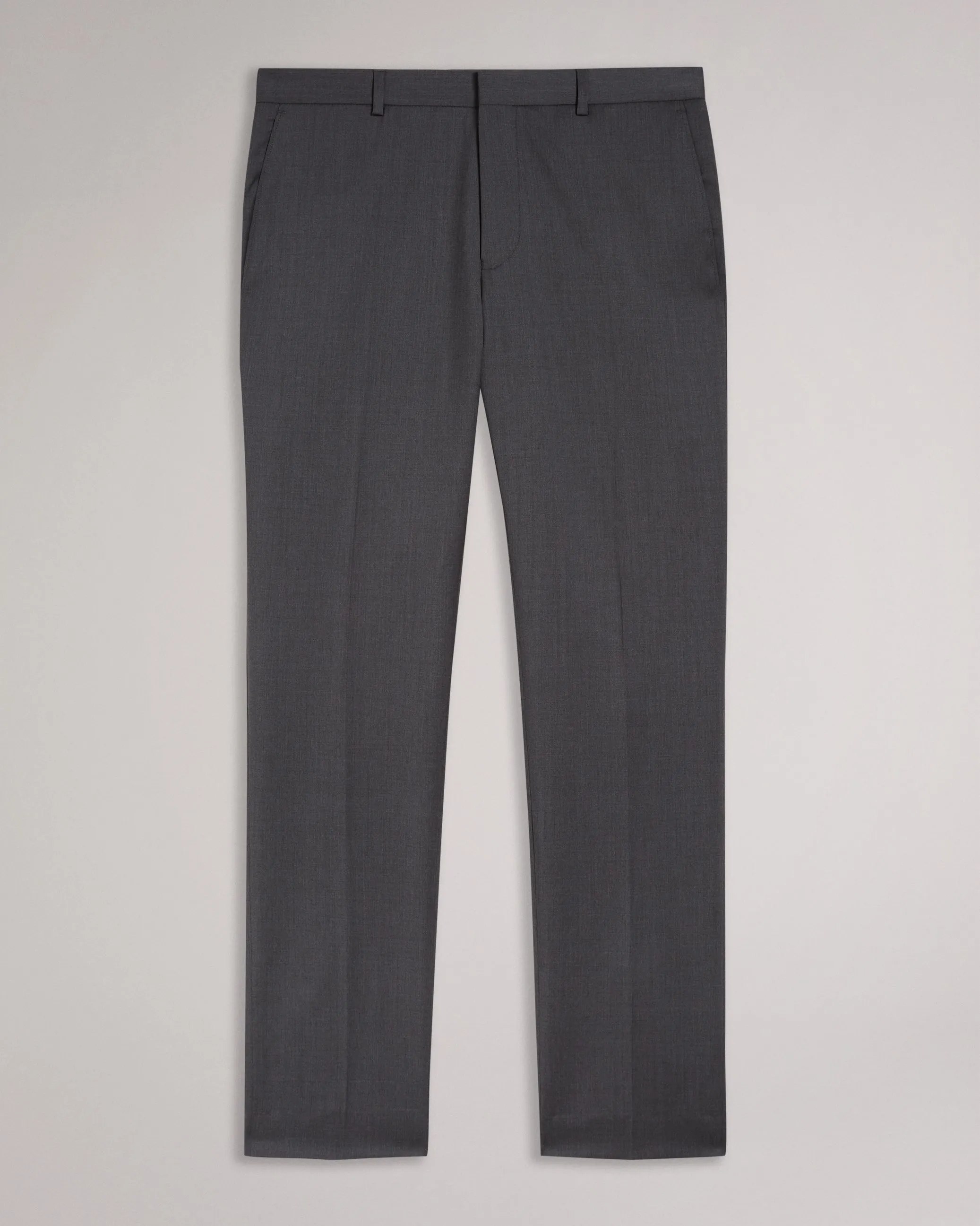 Irvints Slim Fit Charcoal Twill Suit Trousers Charcoal