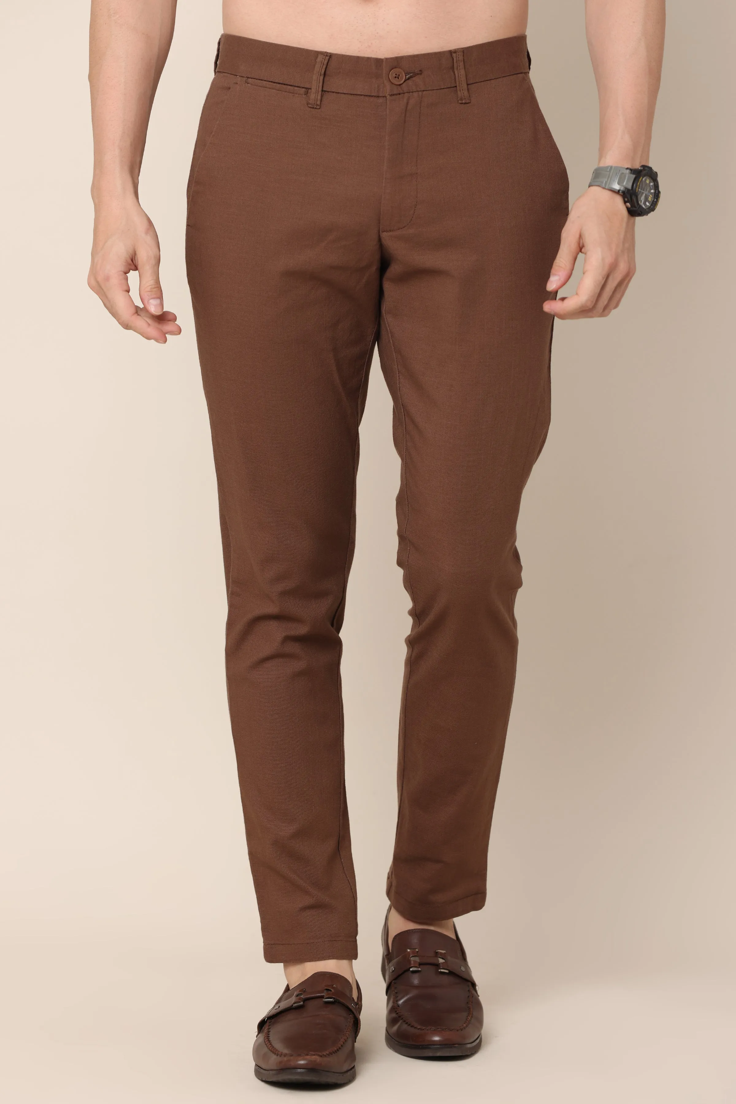 Ivyn Classic Brown Cotton Chinos