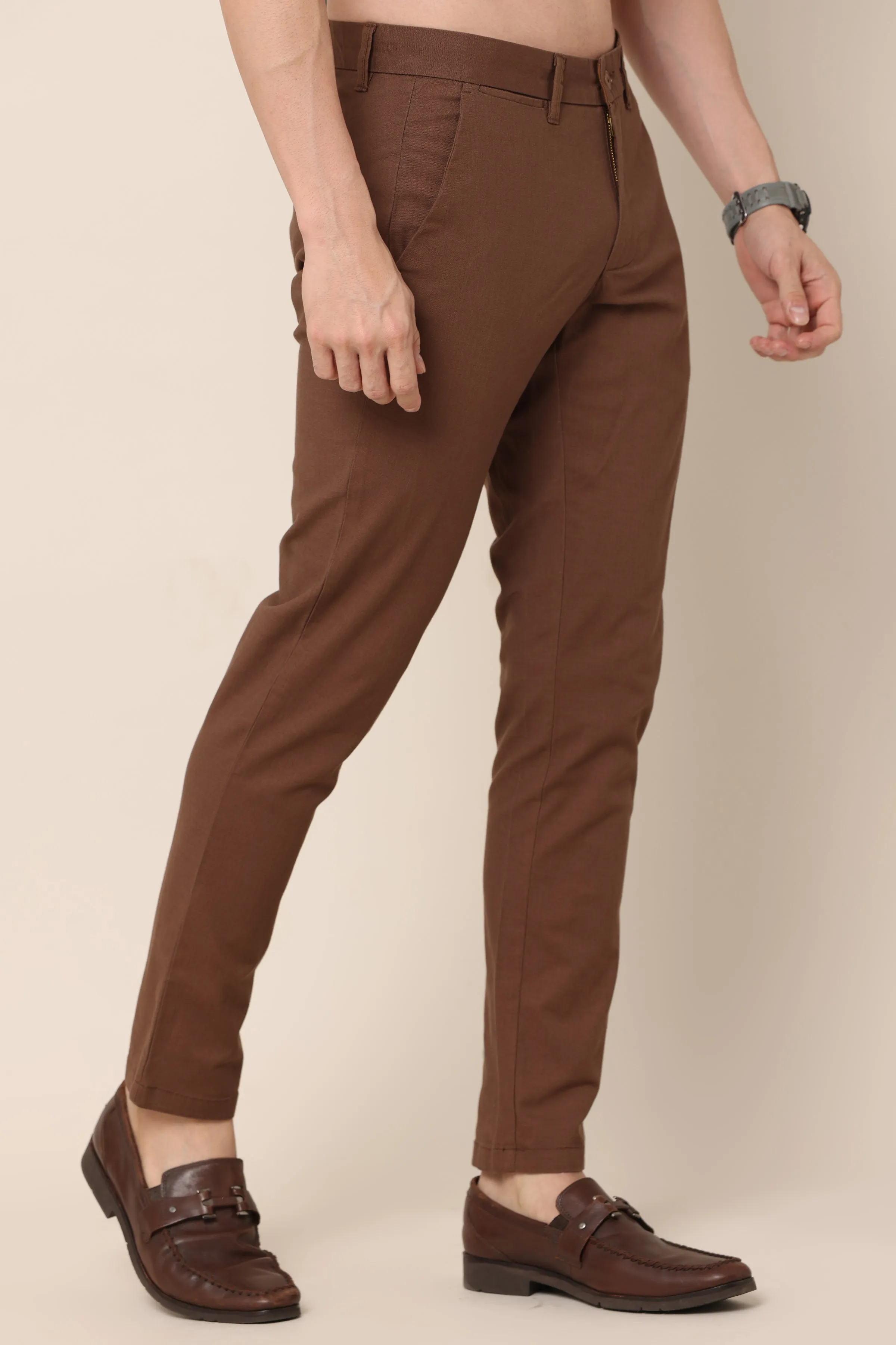 Ivyn Classic Brown Cotton Chinos