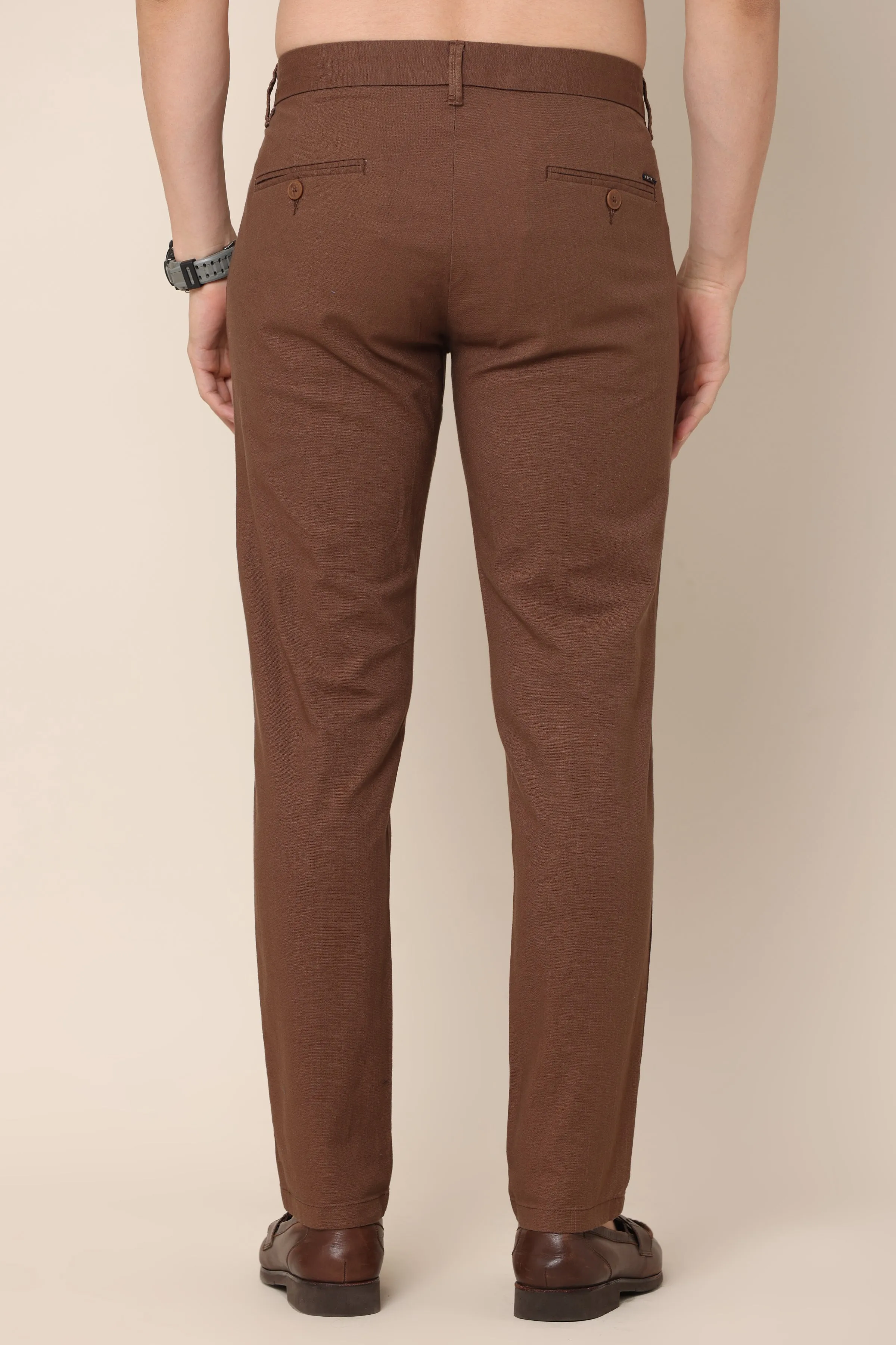 Ivyn Classic Brown Cotton Chinos