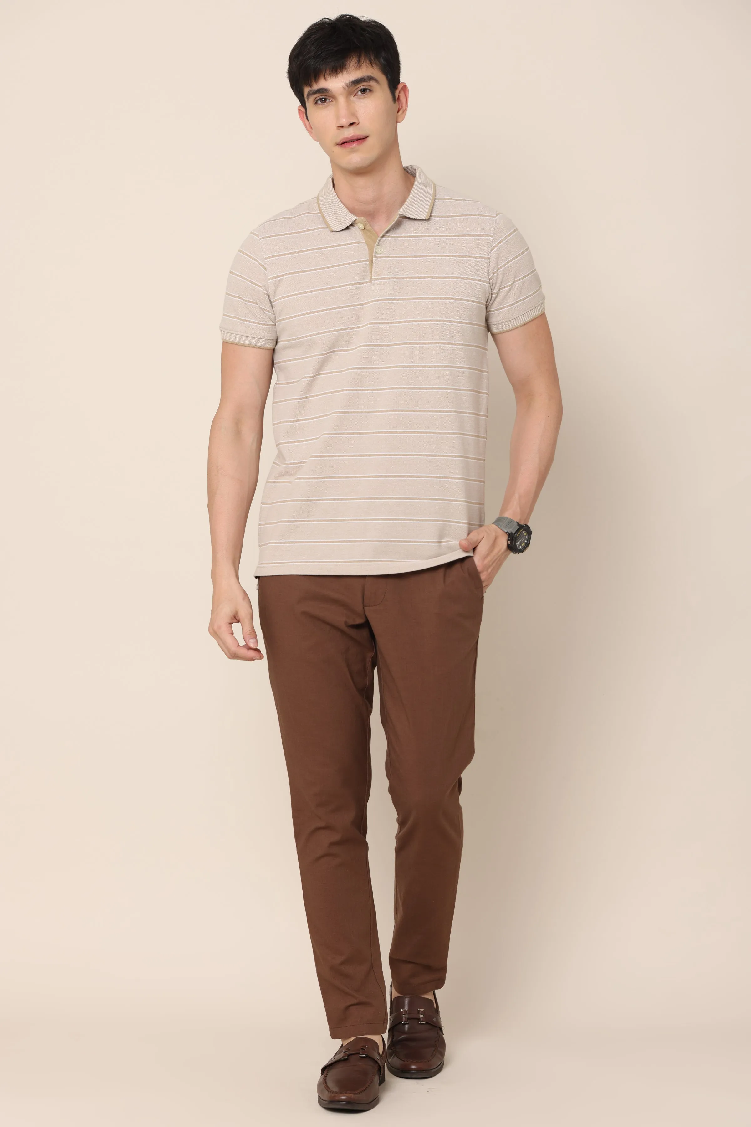 Ivyn Classic Brown Cotton Chinos