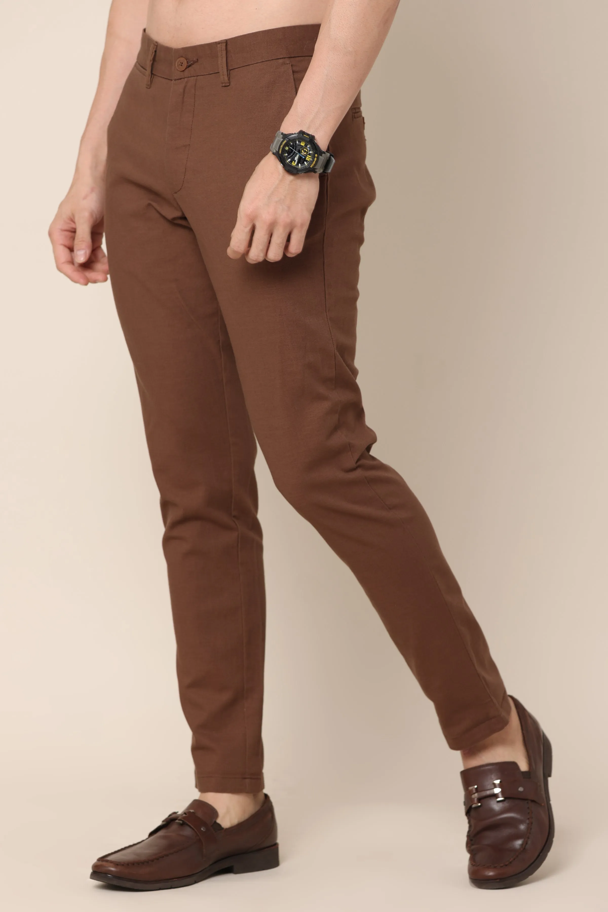 Ivyn Classic Brown Cotton Chinos