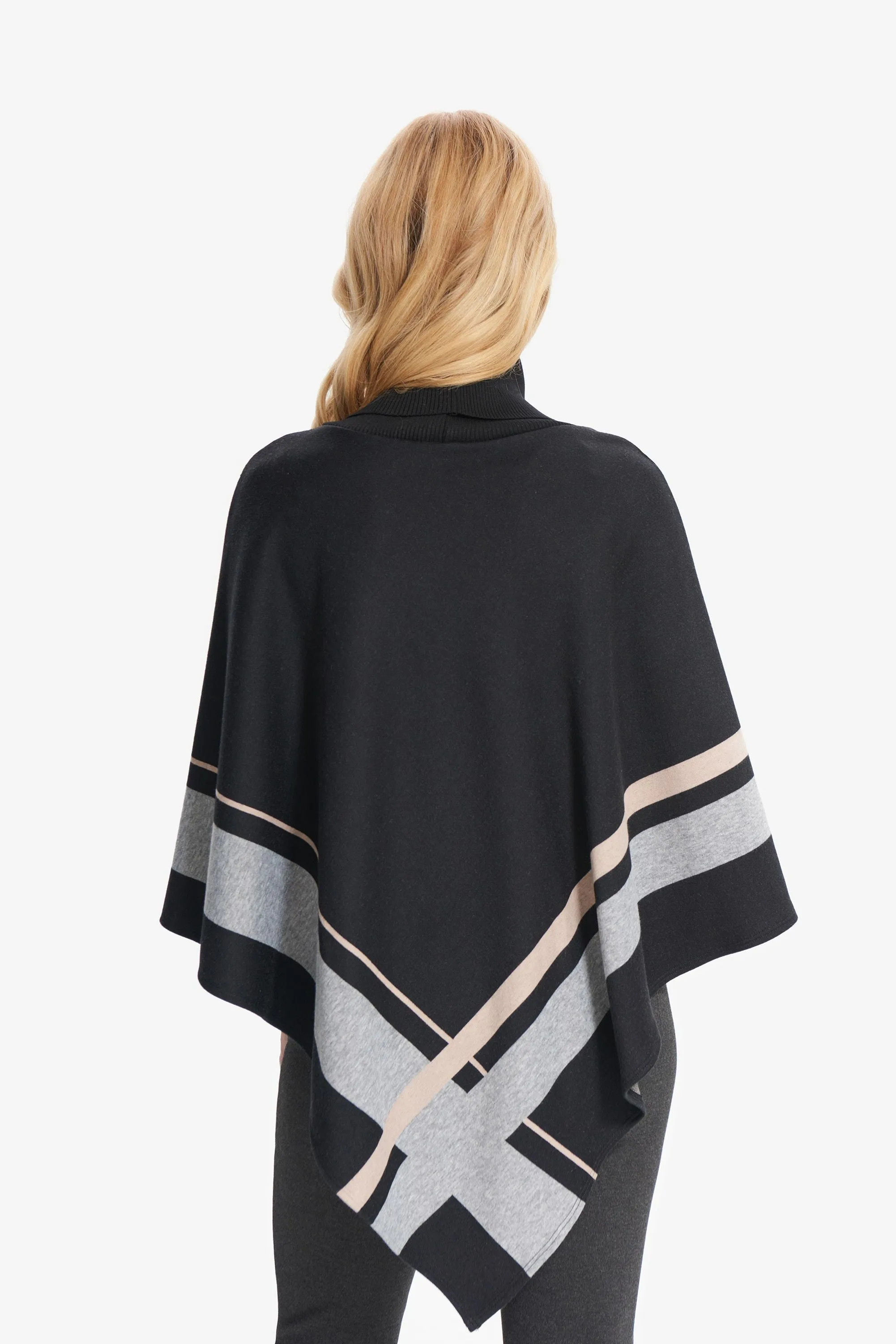 Joseph Ribkoff Vertical Lines Poncho Cardigan