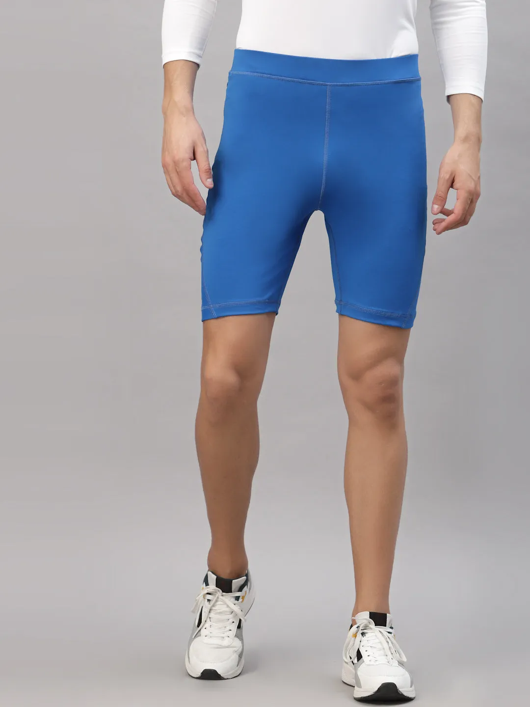 JUMP USA Men Algier Blue Rapid Dry-Fit Solid Training Short Tights