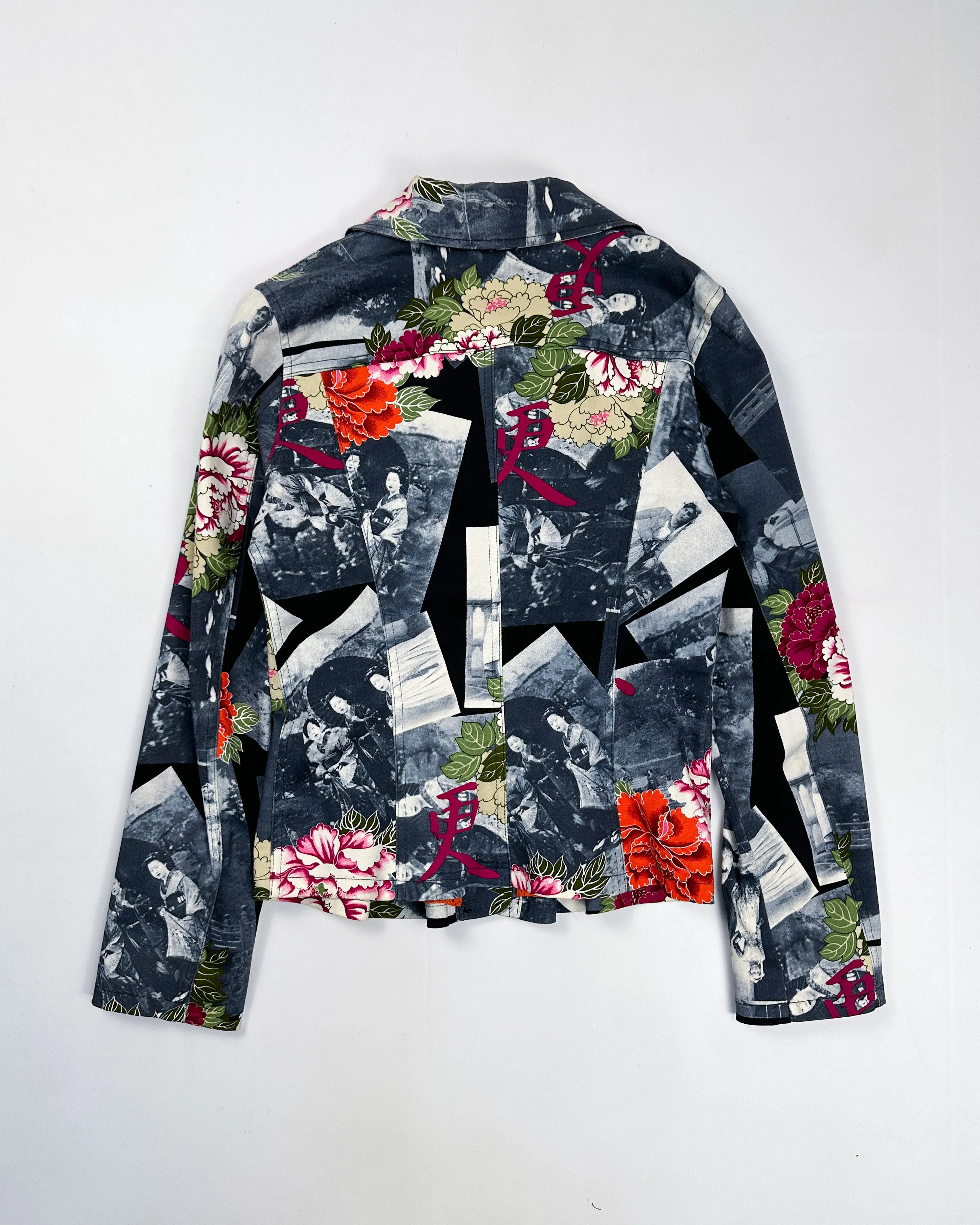 Kenzo Pleated Printed Trucker Jacket 1990's