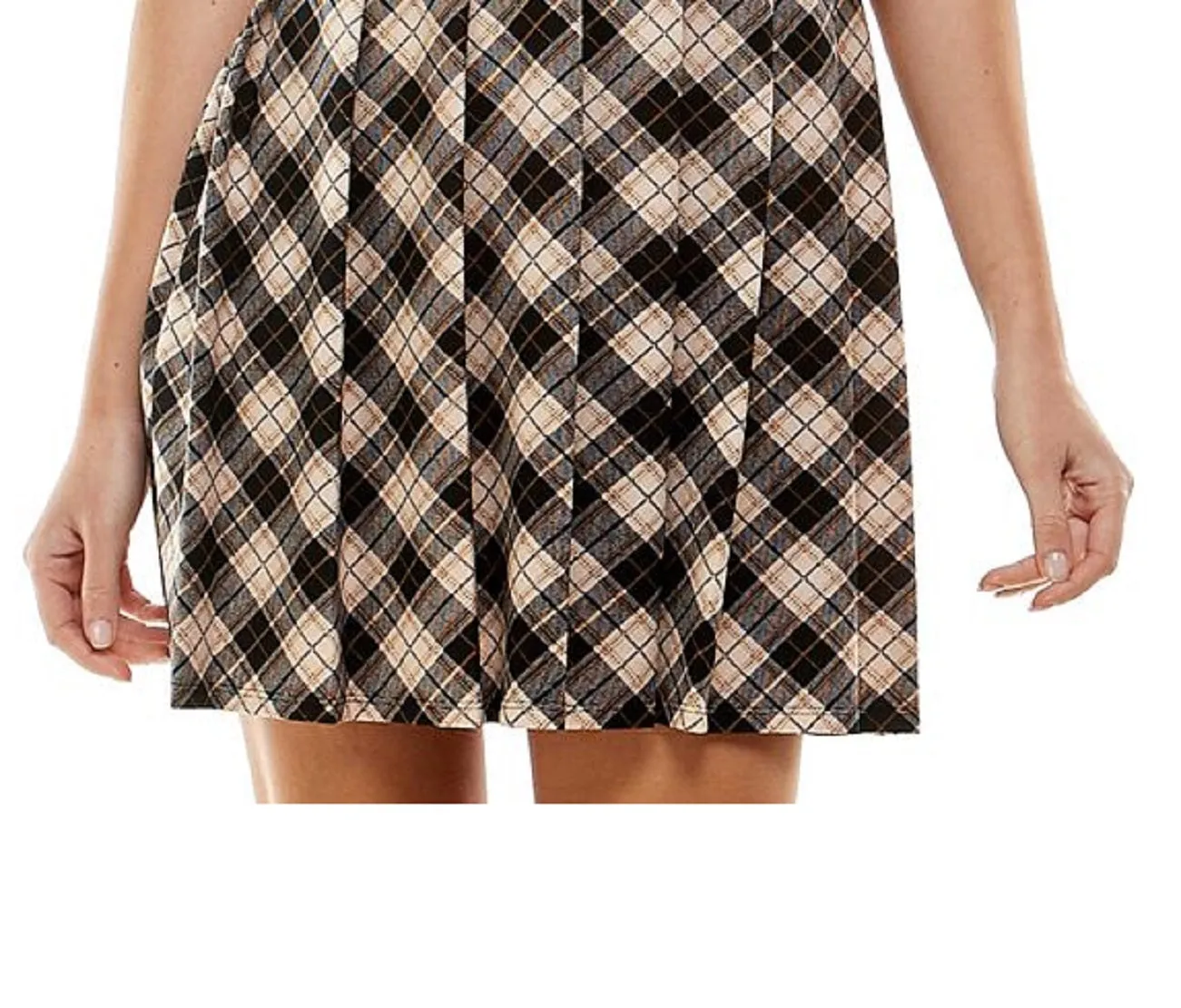 Kingston Junior's Two Piece Printed Skirt Dress Brown Size Small