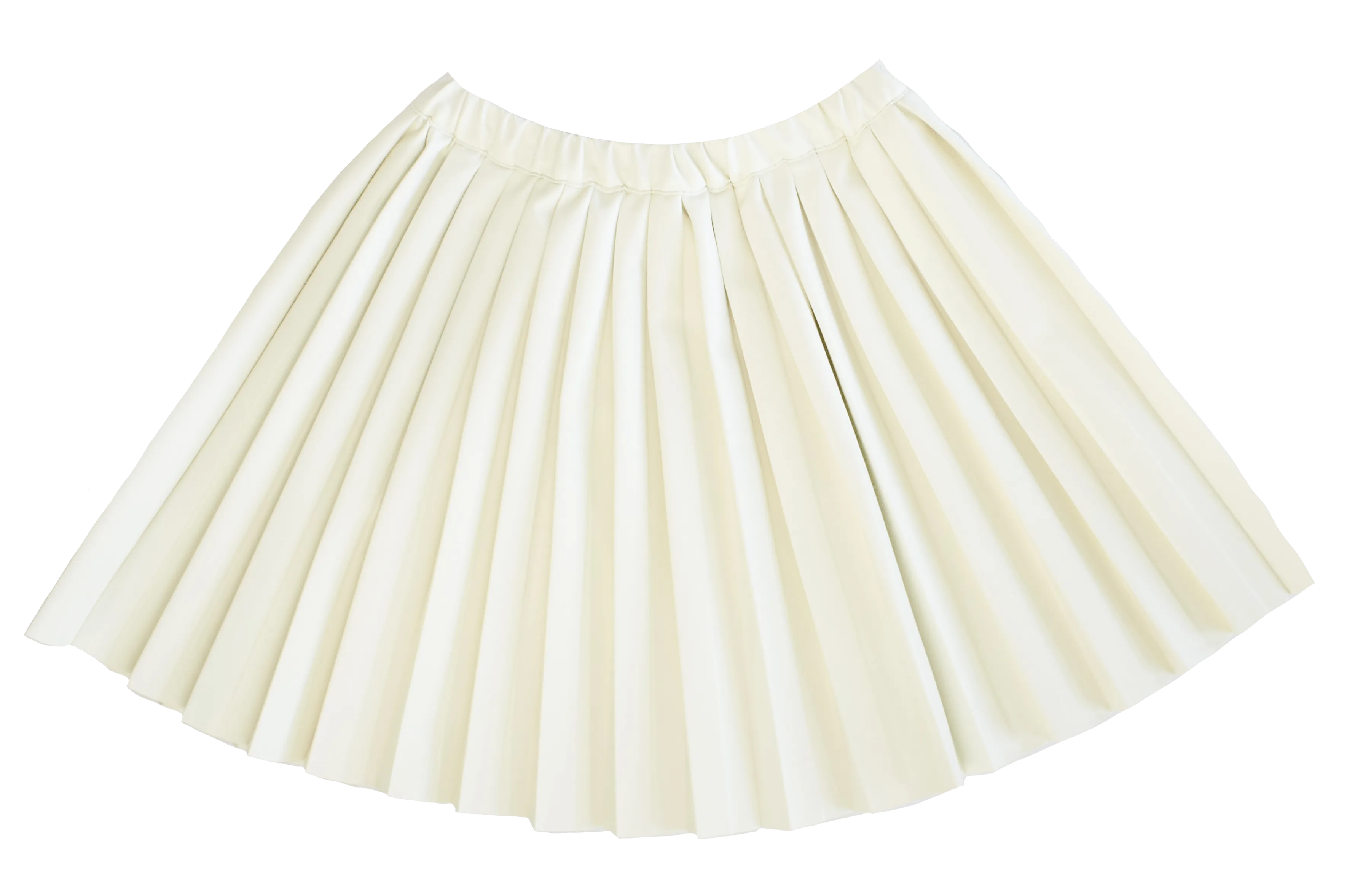 KIPP IVORY LEATHER PLEATED SKIRT