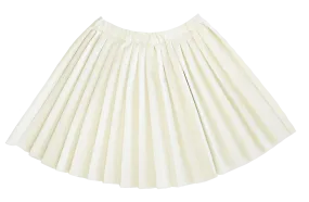 KIPP IVORY LEATHER PLEATED SKIRT