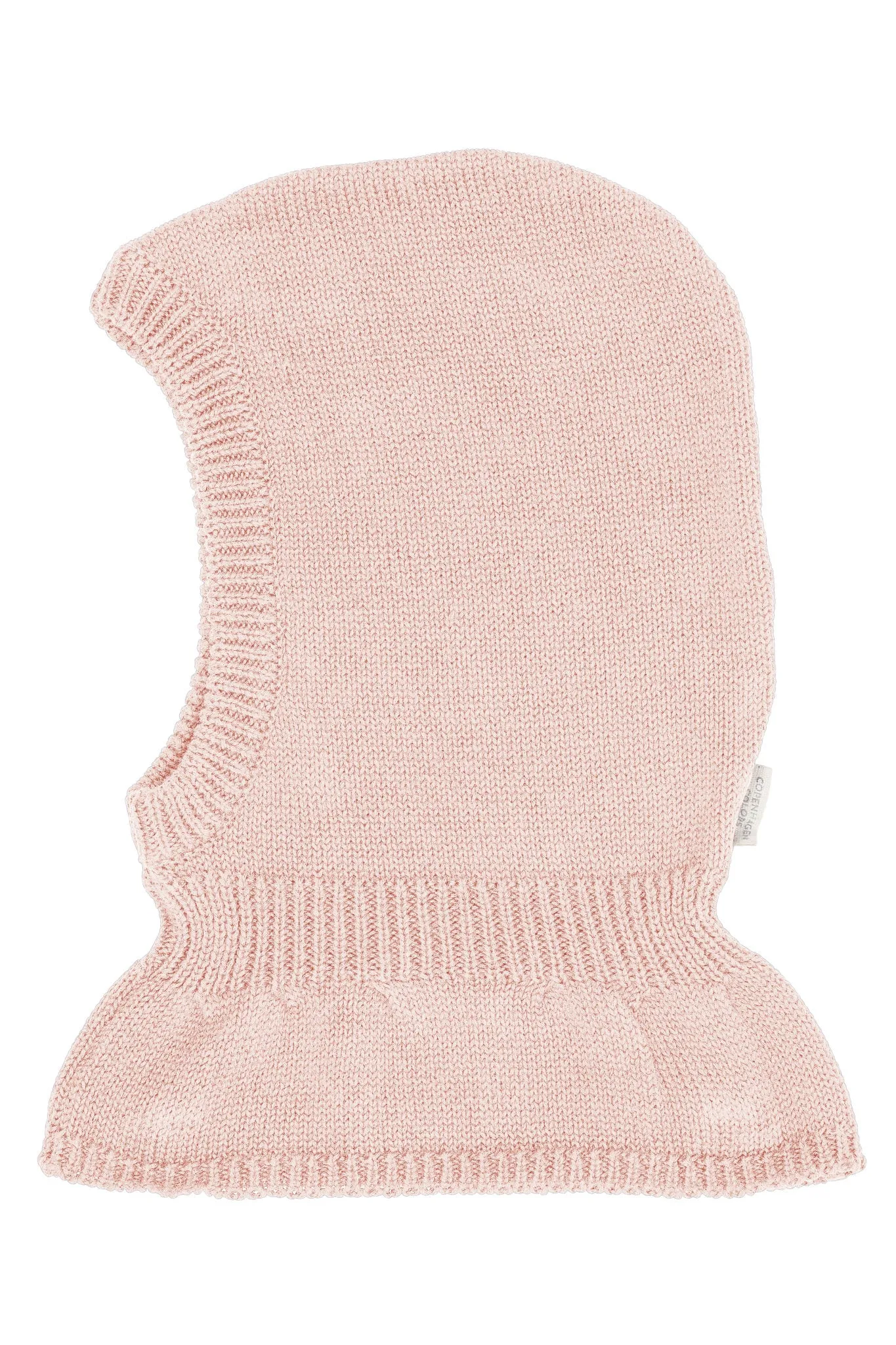 KNITTED COTTON BALACLAVA W. LINING - SOFT PINK