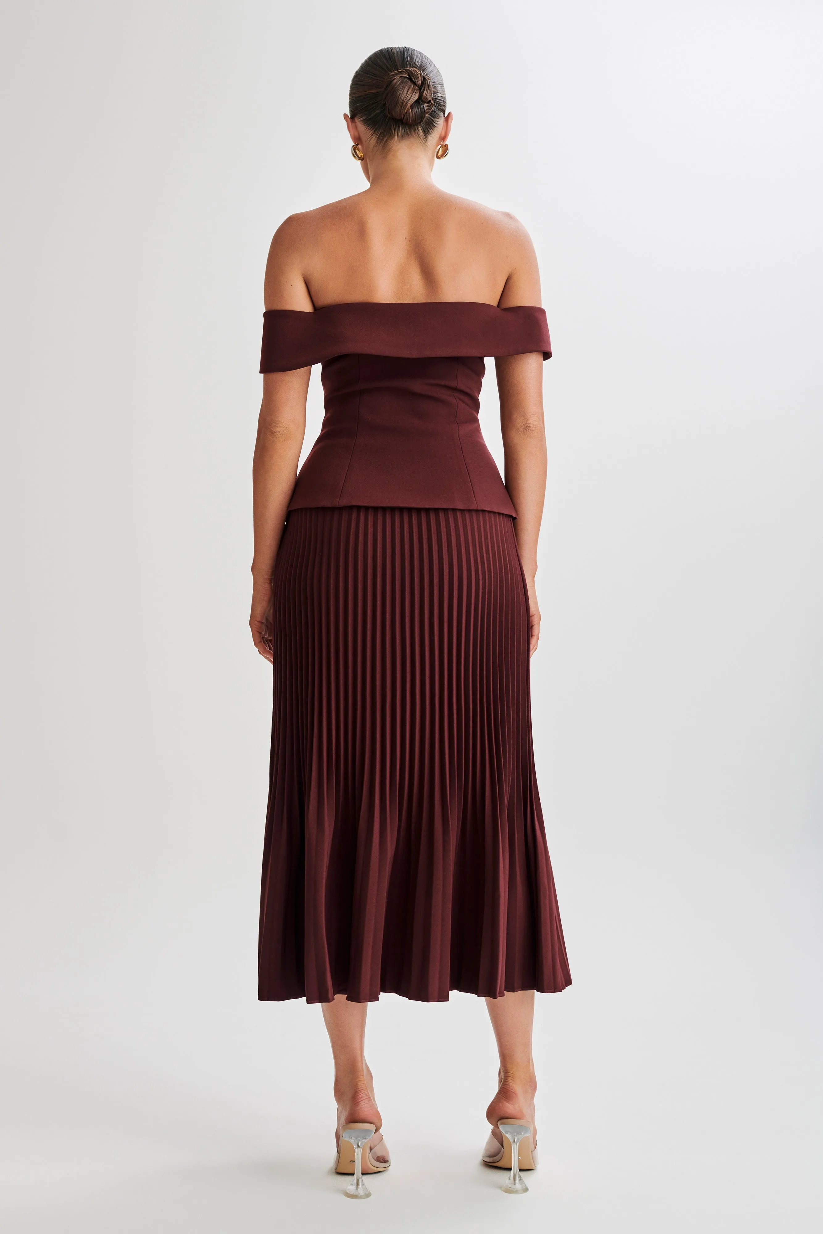 Krista Strapless Suiting Top - Plum