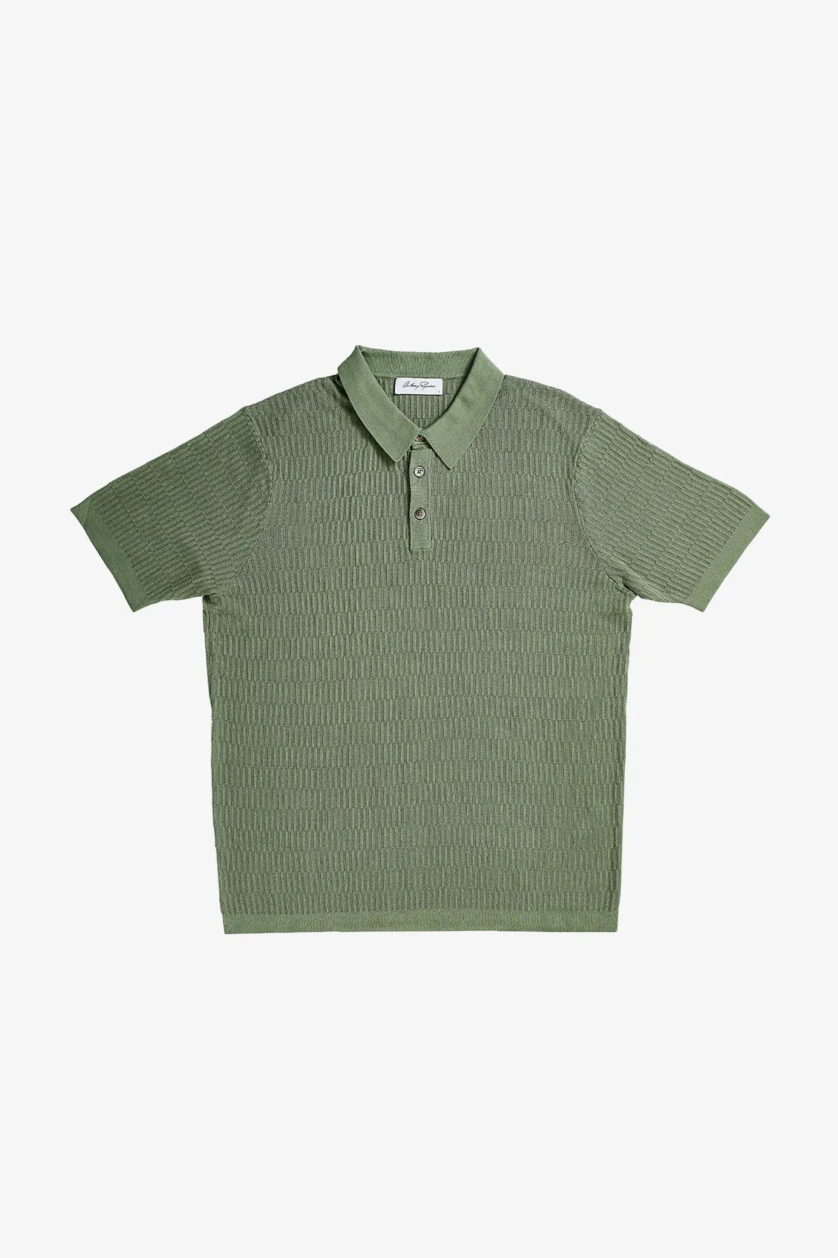 Long Island Knitted Polo - Olive