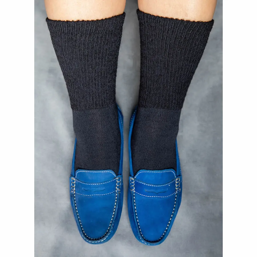 Loose Fit Stays Up Solid Merino Wool Socks