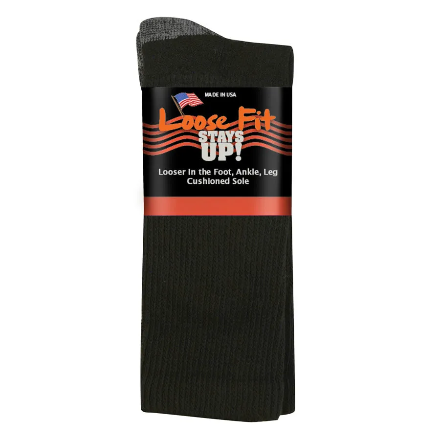 Loose Fit Stays Up Solid Merino Wool Socks