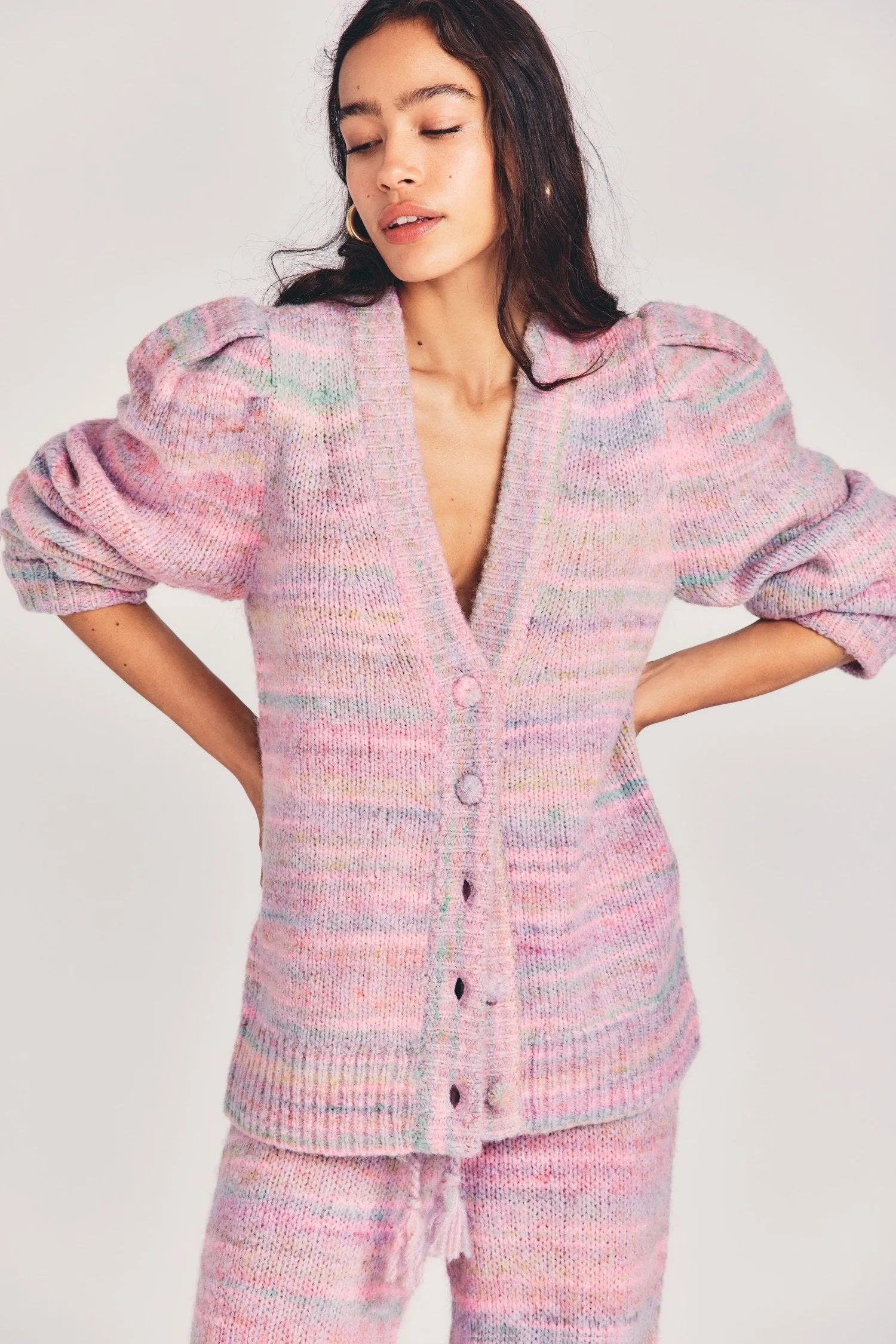 Love Shack Fancy - Wilford Boyfriend Cardigan in Pink Cloud