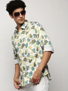 Men Green Floral Shirt