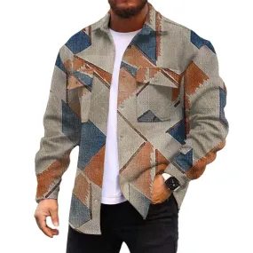 Men's Corduroy Print Long Sleeve Jacket 22539839L